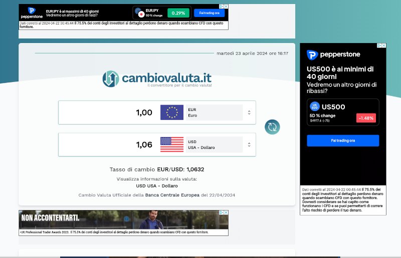Cambio Valuta