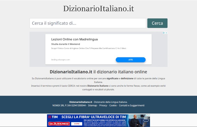 Dizionario Italiano